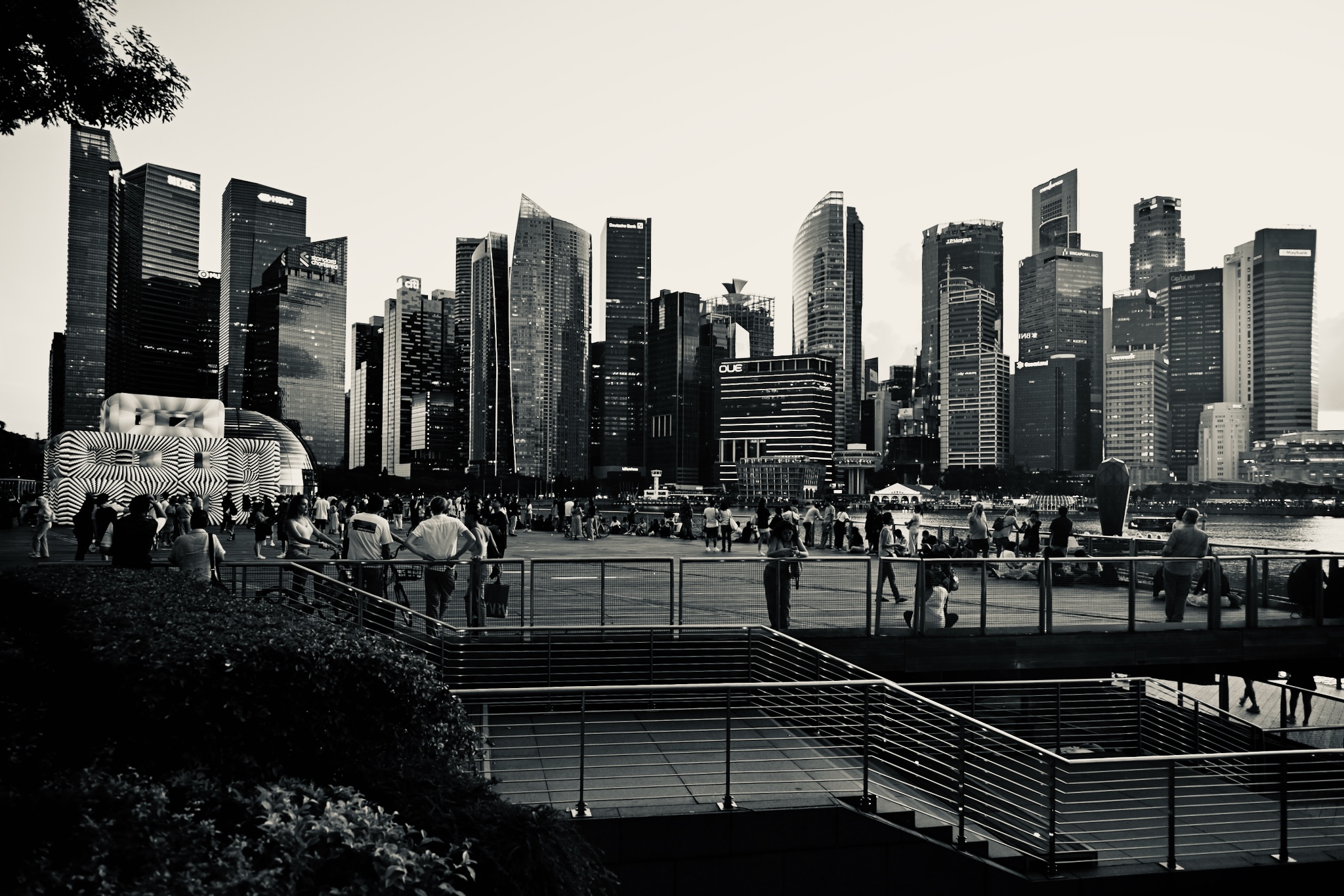SG Observed, the Marina Bay promenade and the financial skyline