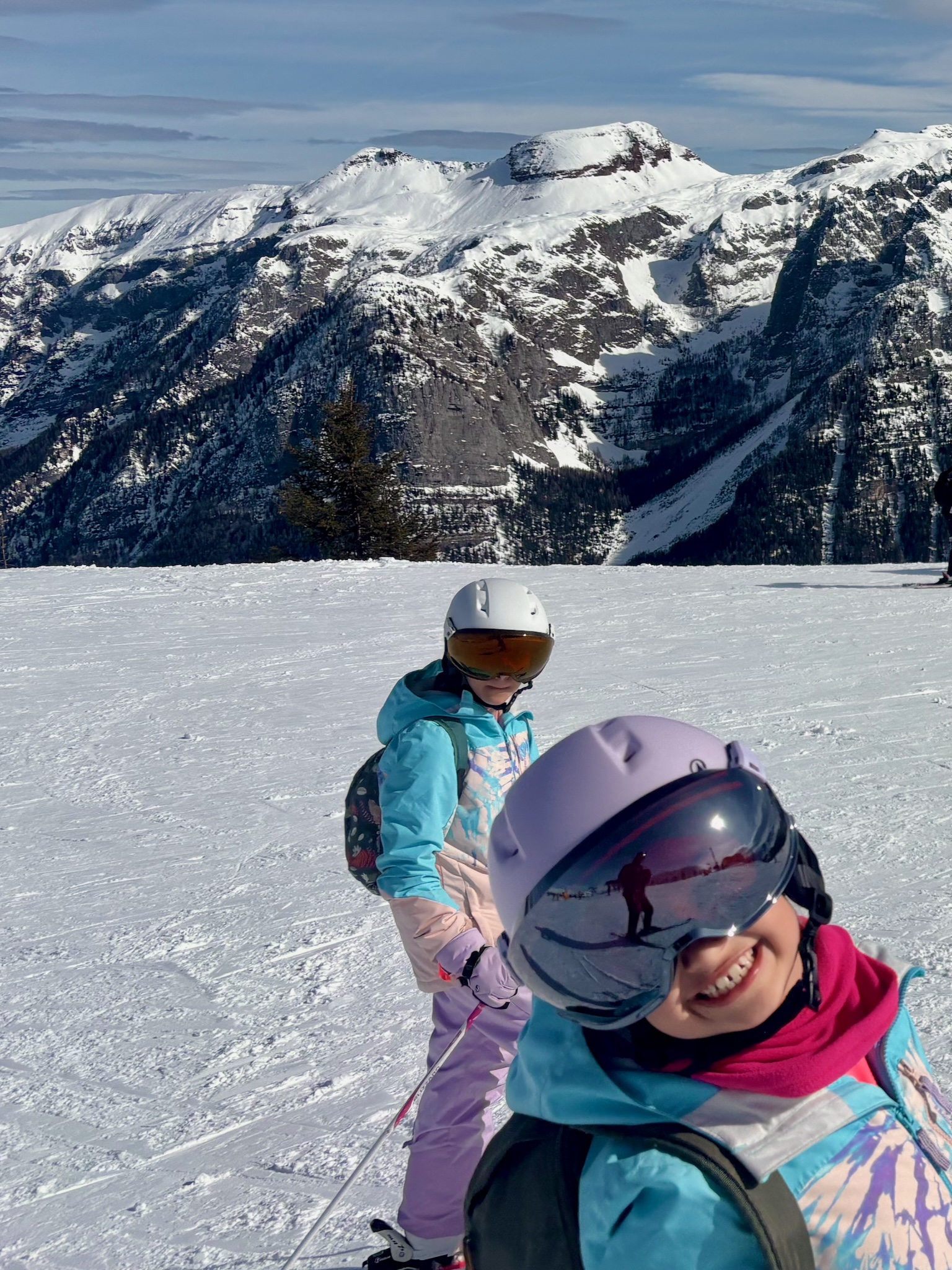 A selfie with the girls high on the mountain