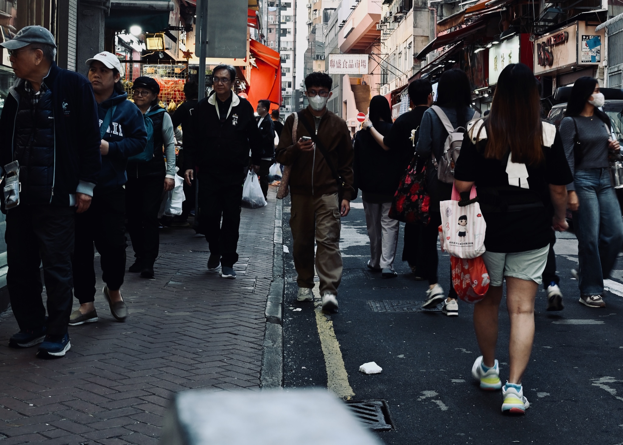 A crowded market street