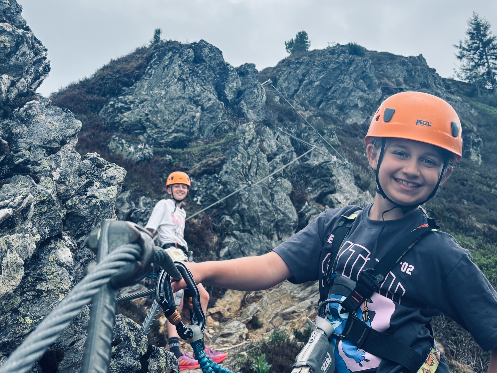 The girls on their first via ferrata